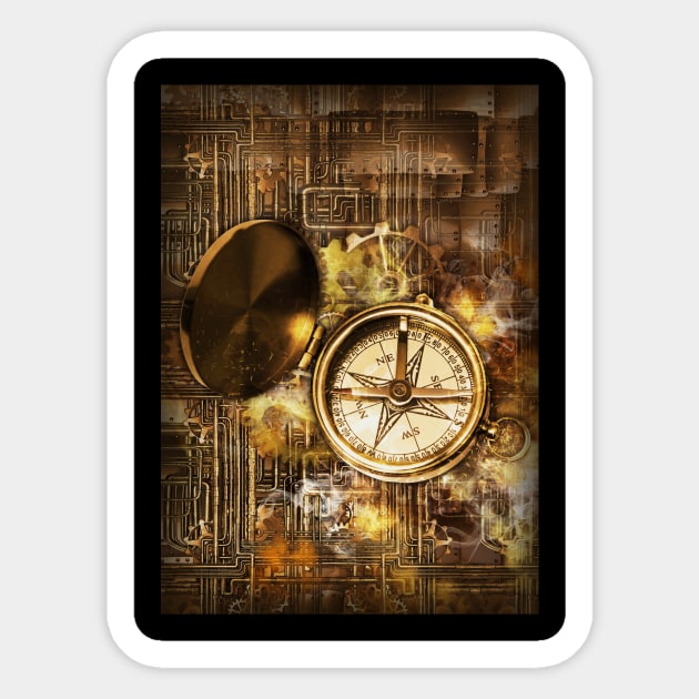 Compass steampunk Sticker by Durro